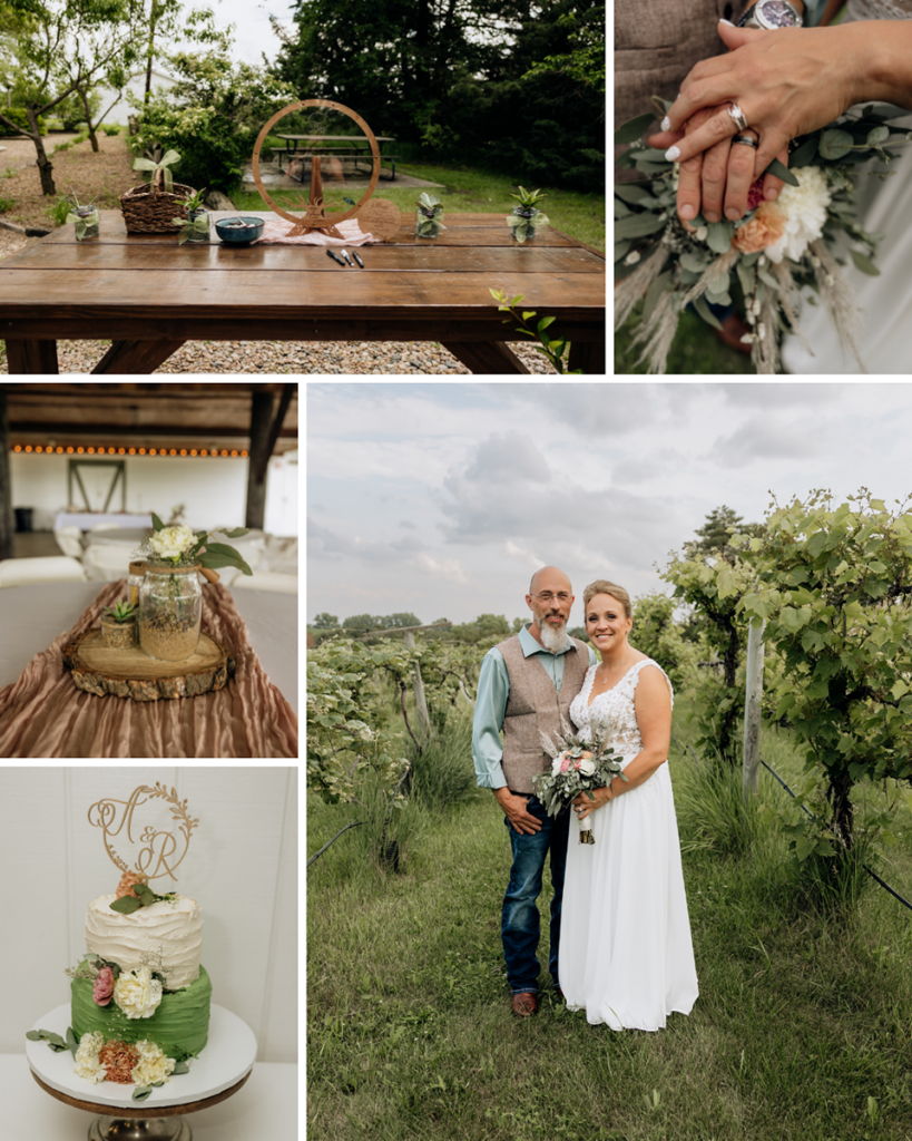 Outdoor wedding ceremony details at Country Pines Lincoln Nebraska